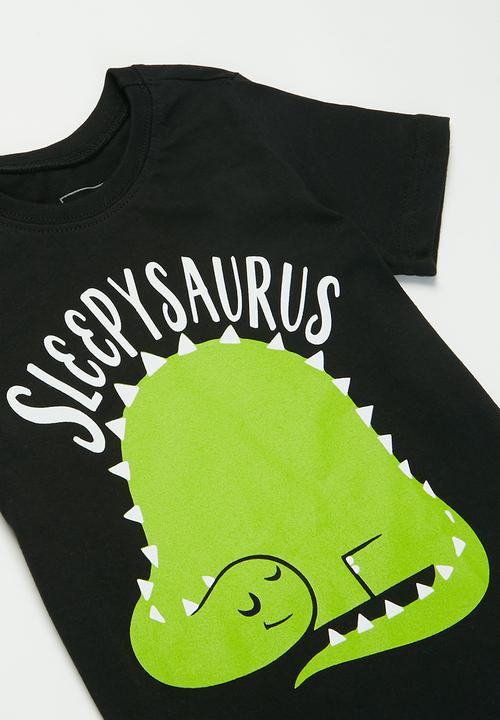 Pop Candy - Tee & shorts pj set - black