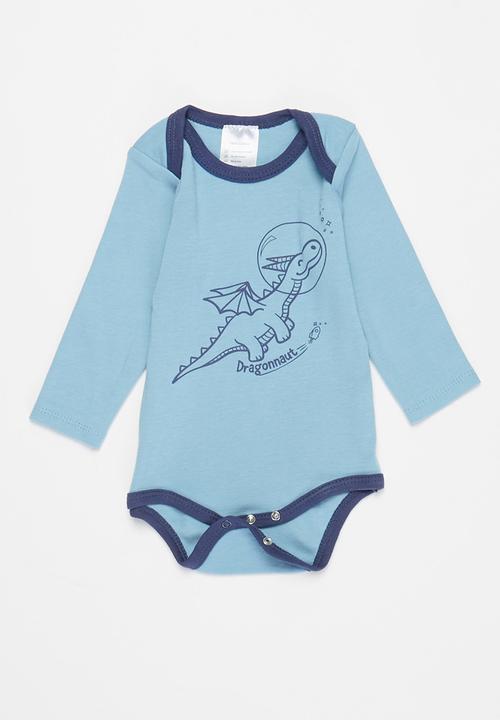 Pop Candy - Dino babygrow & pants set - blue