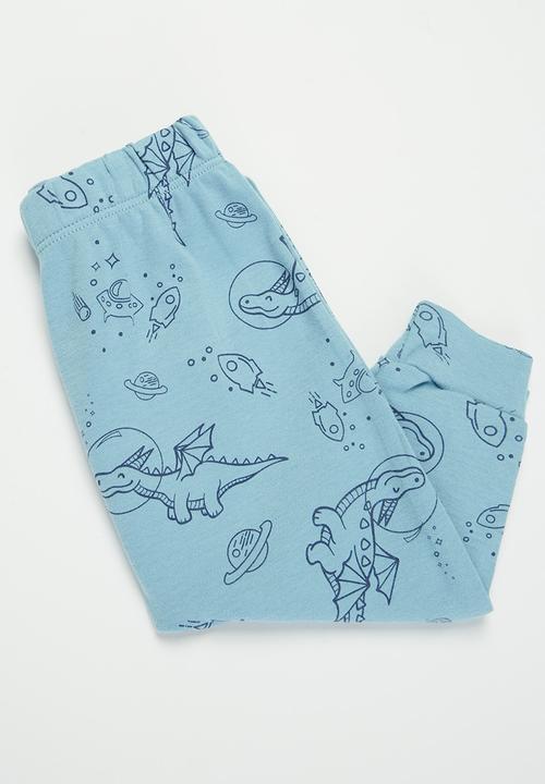 Pop Candy - Dino babygrow & pants set - blue