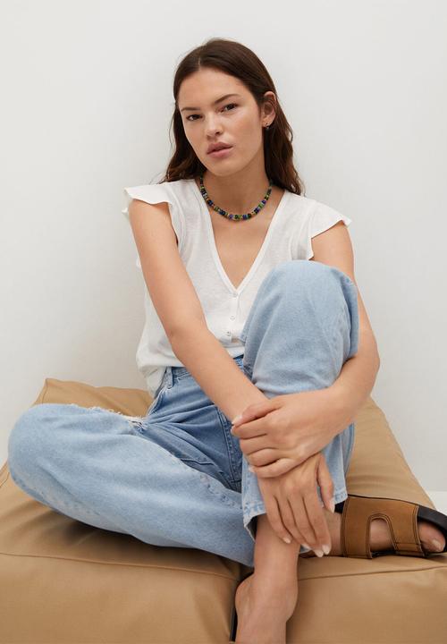 MANGO - T-shirt ane - natural