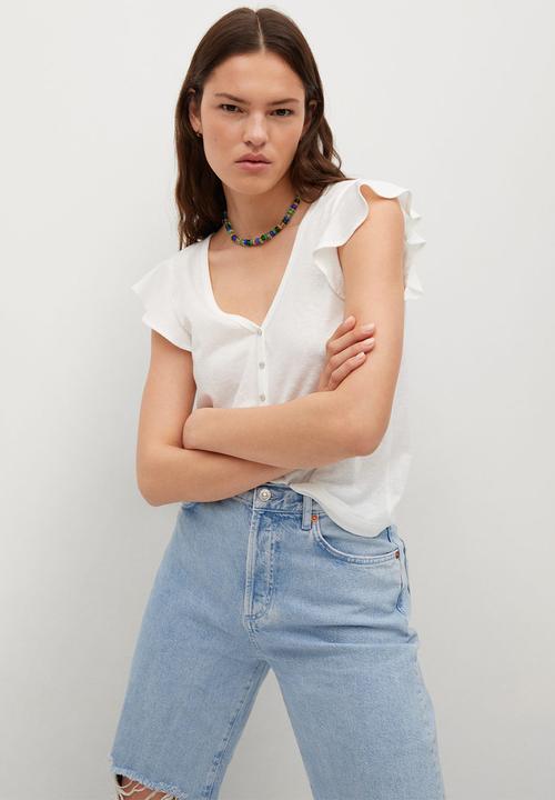 MANGO - T-shirt ane - natural