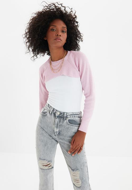 Trendyol - Ripped detailed high waist straight jeans - grey