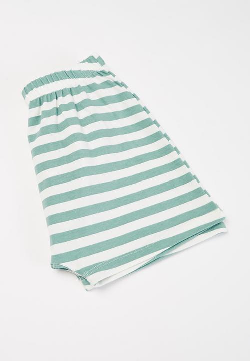 Cotton On - 3 Pack bundle Hudson short sleeve pyjama set - green & blue 