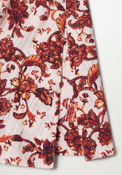MANGO - Skirt coquet - neutral & red
