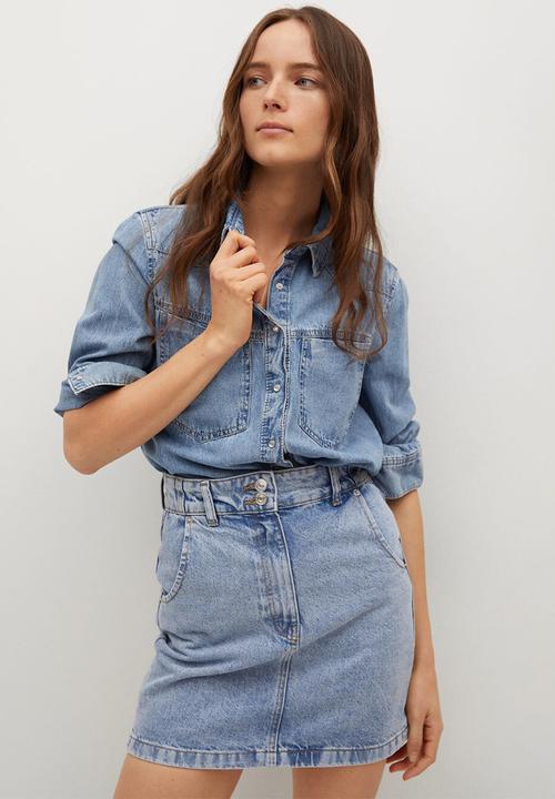 MANGO - Skirt marion - blue