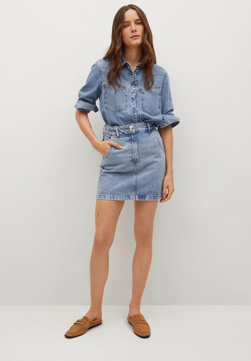 MANGO - Skirt marion - blue