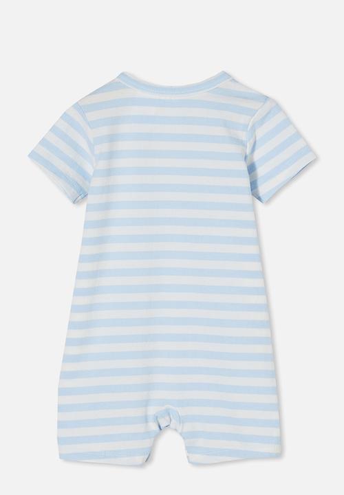 Cotton On - The short sleeve romper - blue & white 