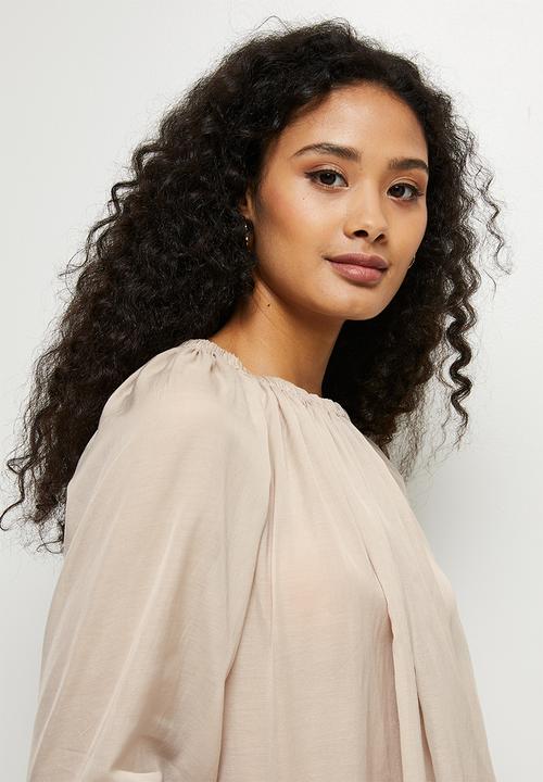 MILLA - Raglan sleeve sheer volume blouse - beige