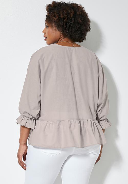 Superbalist - V-neck femme blouse - stone