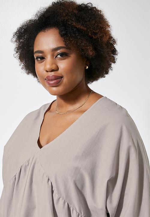 Superbalist - V-neck femme blouse - stone