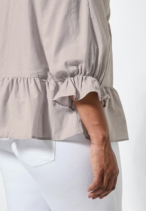 Superbalist - V-neck femme blouse - stone