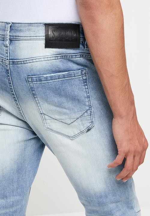 S.P.C.C - Blizzard trench fit super skinny jeans - light blue