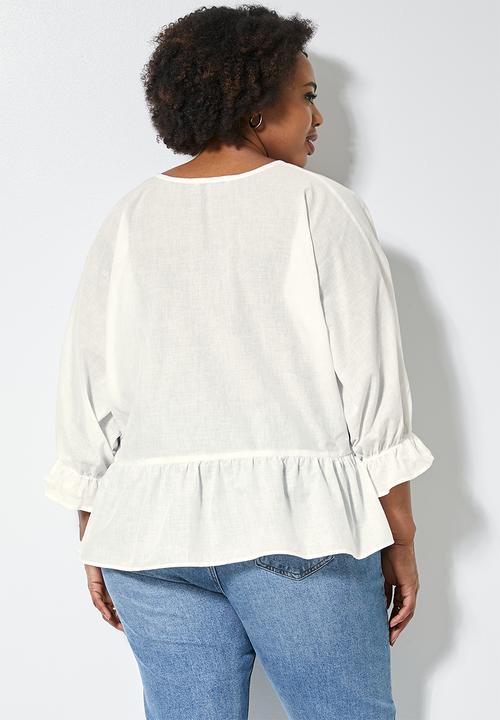 Superbalist - V-neck femme blouse - milk