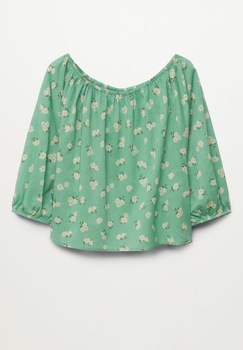 MANGO - Blouse pia - green