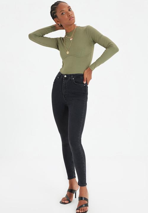 Trendyol - High waist skinny jeans - black