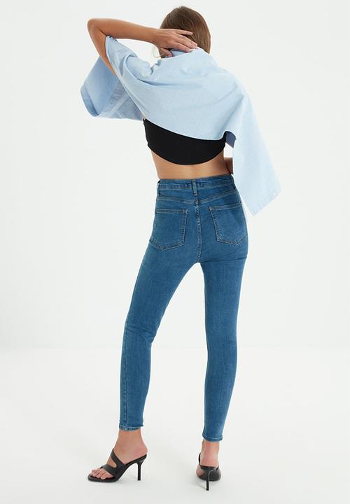 Trendyol - High waist skinny jeans - blue