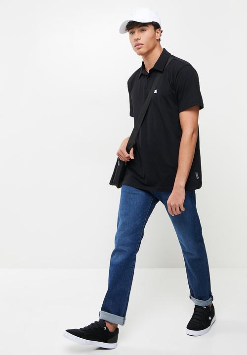 DC - Dc logo short sleeve polo - black