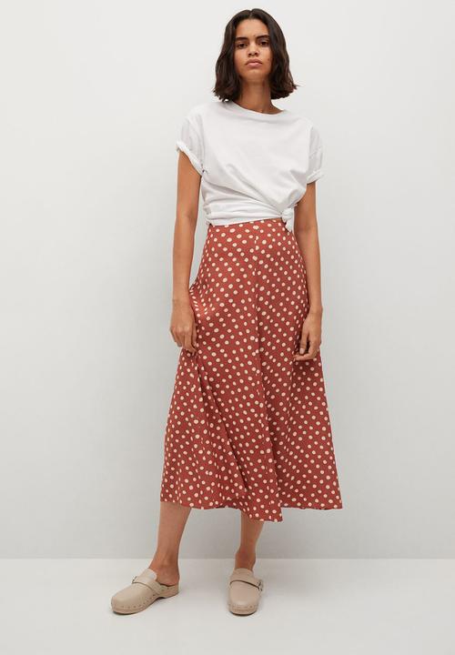 MANGO - Skirt sea - brown