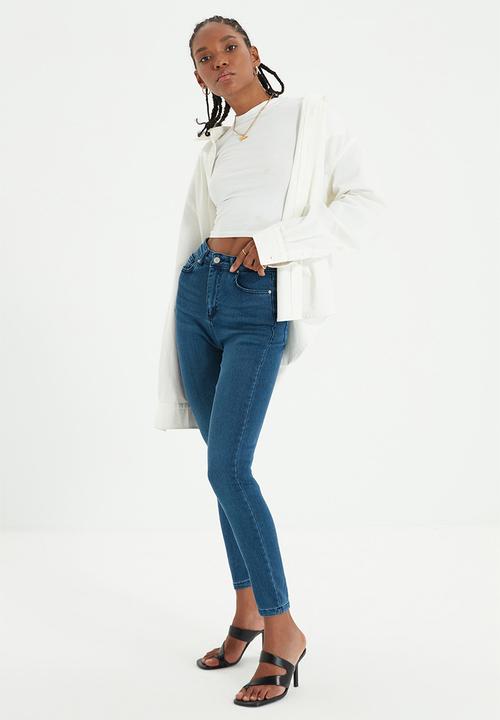 Trendyol - High waist skinny jeans - blue