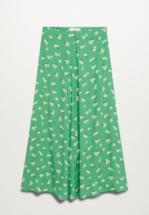 MANGO - Skirt sea - green