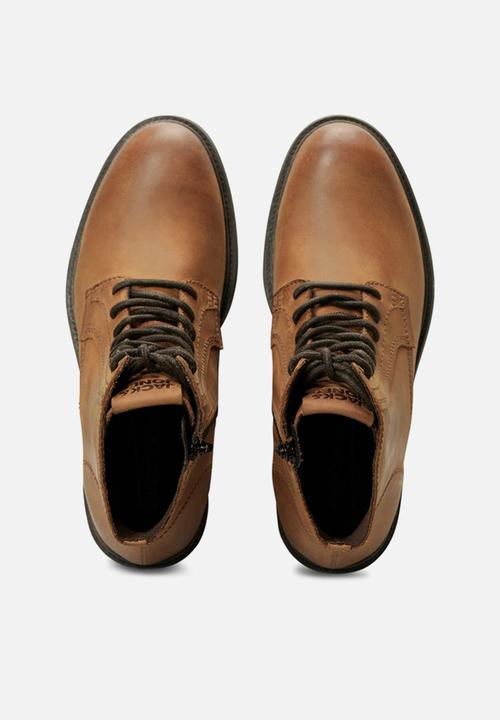Jack & Jones - Jfwwalton leather boot - cognac