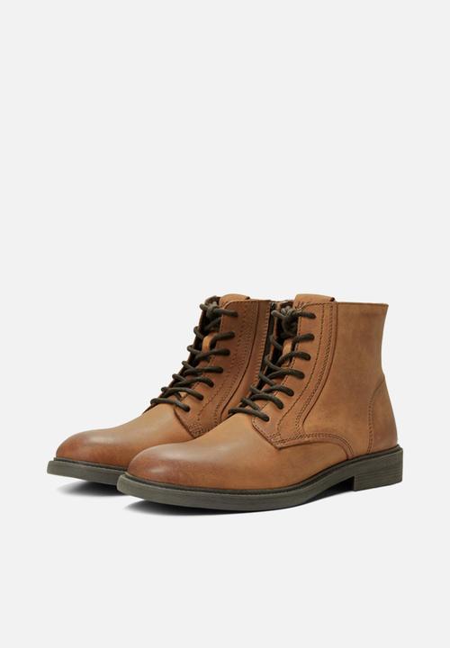 Jack & Jones - Jfwwalton leather boot - cognac