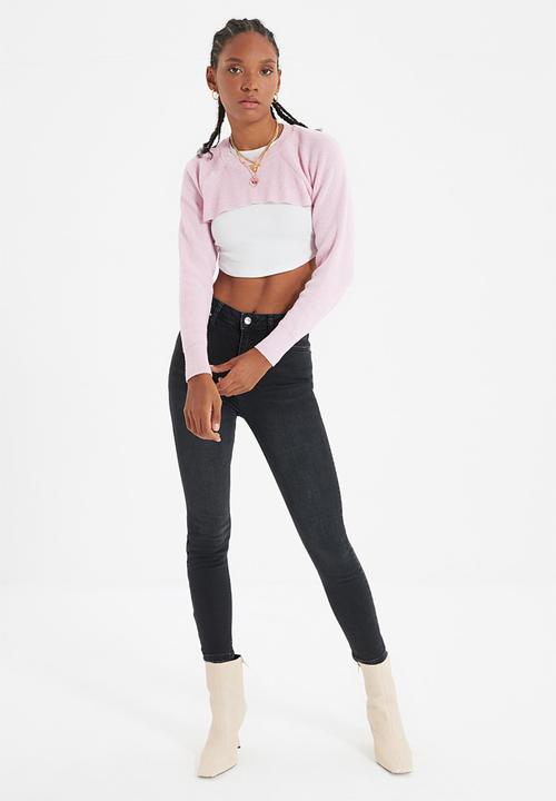 Trendyol - Regular waist skinny jeans - black