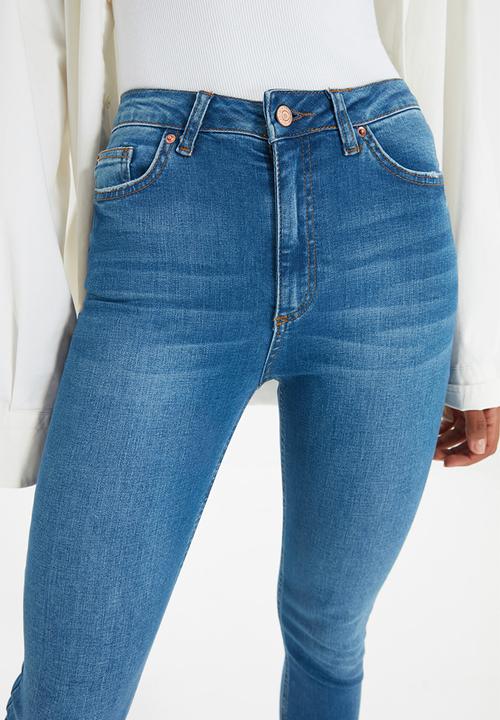 Trendyol - Regular waist skinny jeans - blue