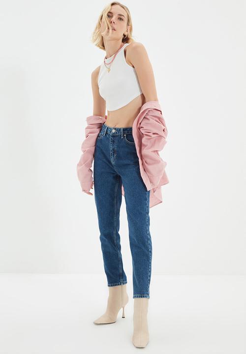 Trendyol - High waist mom jeans - blue