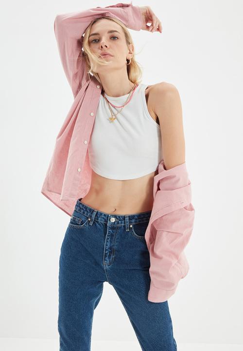 Trendyol - High waist mom jeans - blue
