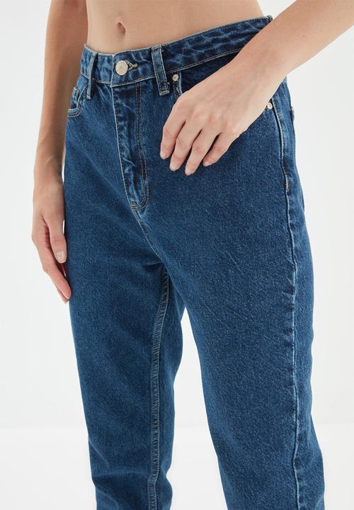 Trendyol - High waist mom jeans - blue