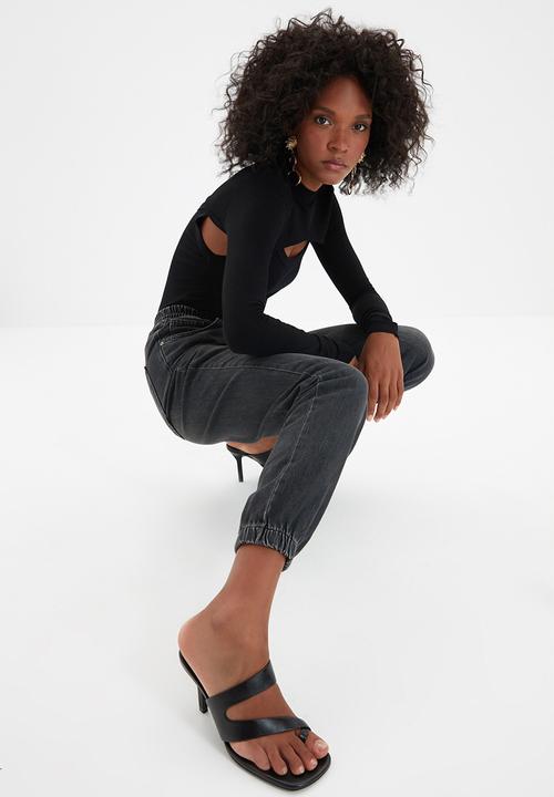 Trendyol - High waist jogger jeans - anthracite