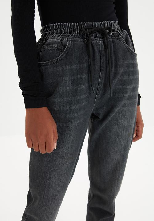 Trendyol - High waist jogger jeans - anthracite