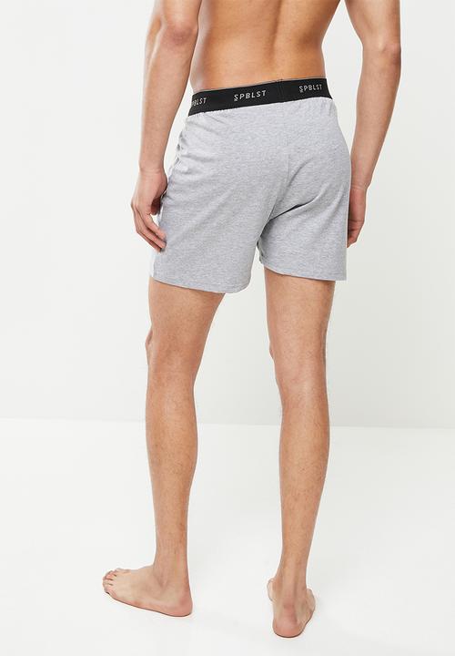 Superbalist - 2 Pack Kris knit boxer - dark grey & grey melange 