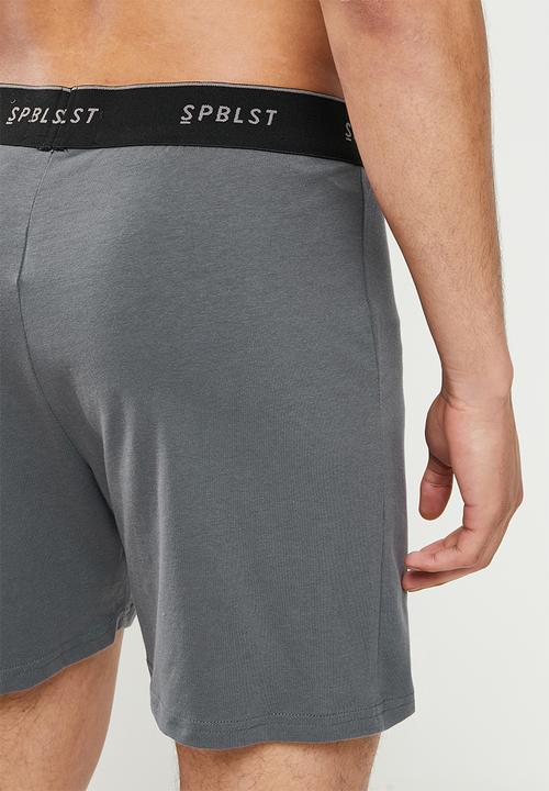 Superbalist - 2 Pack Kris knit boxer - dark grey & grey melange 