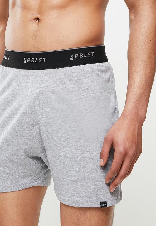 Superbalist - 2 Pack Kris knit boxer - dark grey & grey melange 