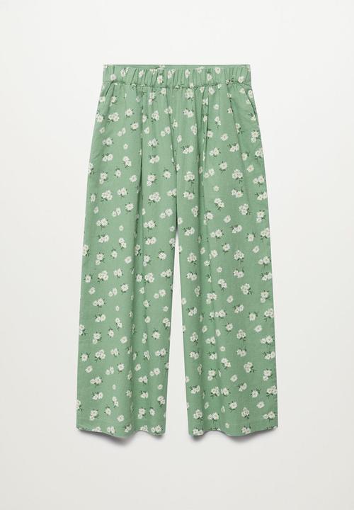 MANGO - Trousers wave - green