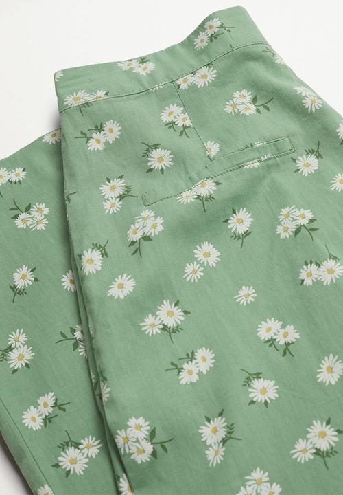 MANGO - Trousers wave - green