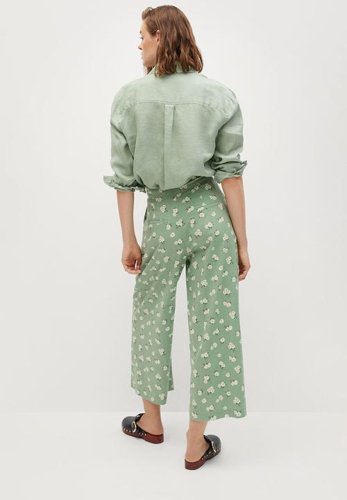 MANGO - Trousers wave - green