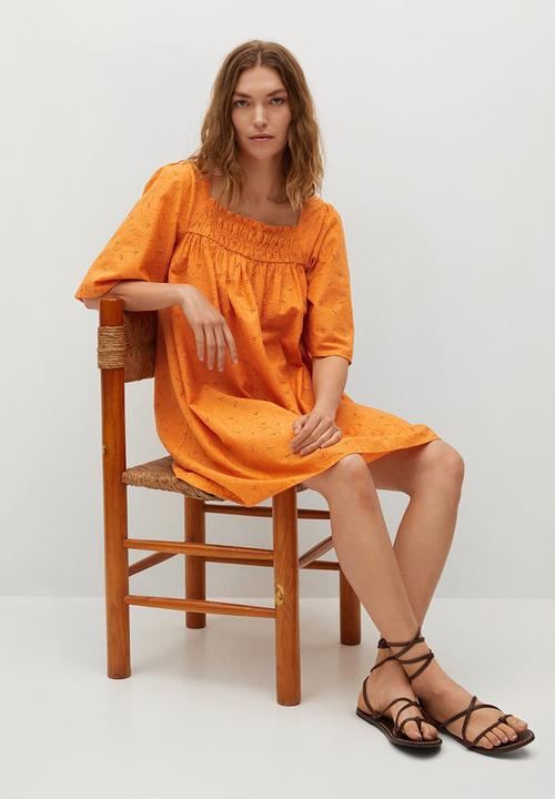 MANGO - Dress mexico - orange