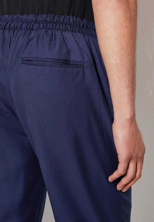 Superbalist - Deco fashion elastic waistband tapered trouser - navy