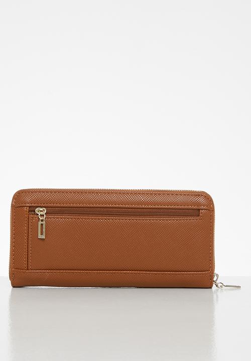 GUESS - Cordelia slg large zip around - cognac