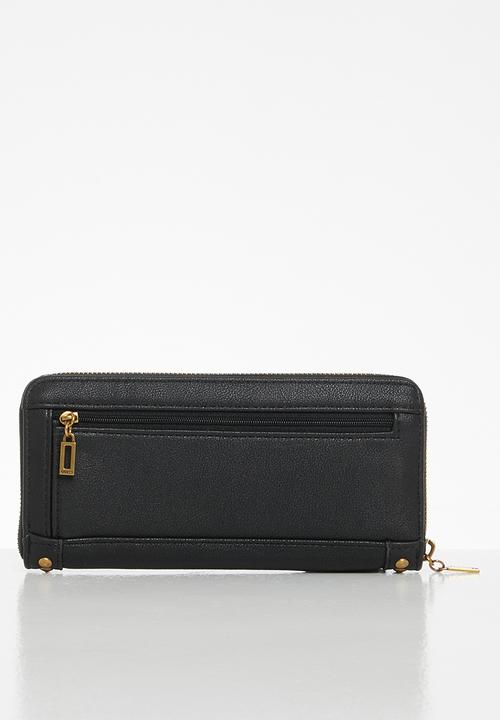 GUESS - Bling slg large zip around - black