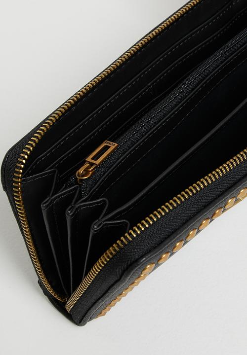 GUESS - Bling slg large zip around - black