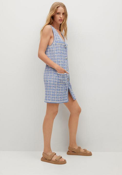 MANGO - Dress louvre - light blue