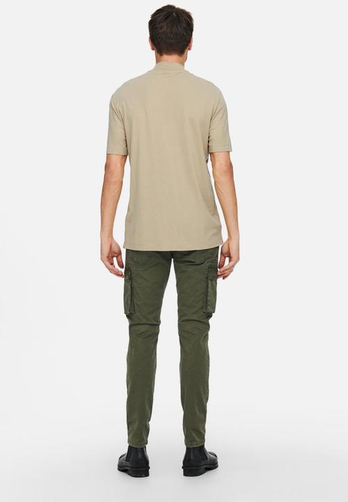 Only & Sons - Virl life quarter zip mock neck tee - incense