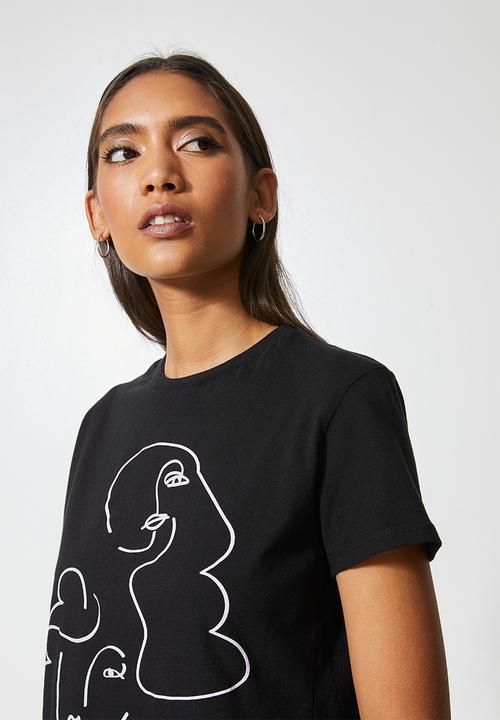 Superbalist - Face earring graphic - black