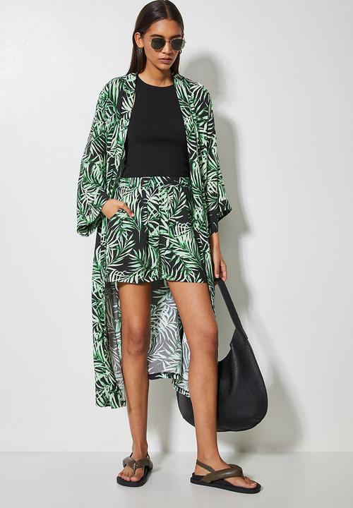 Superbalist - Printed pull on shorts - dark based palm