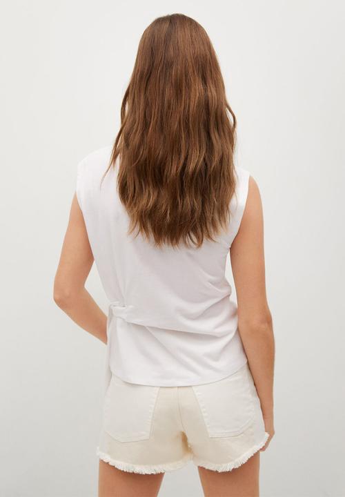 MANGO - T-shirt ferit-h - white