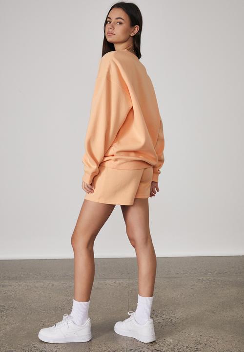 Factorie - Oversized graphic crew - pale papaya